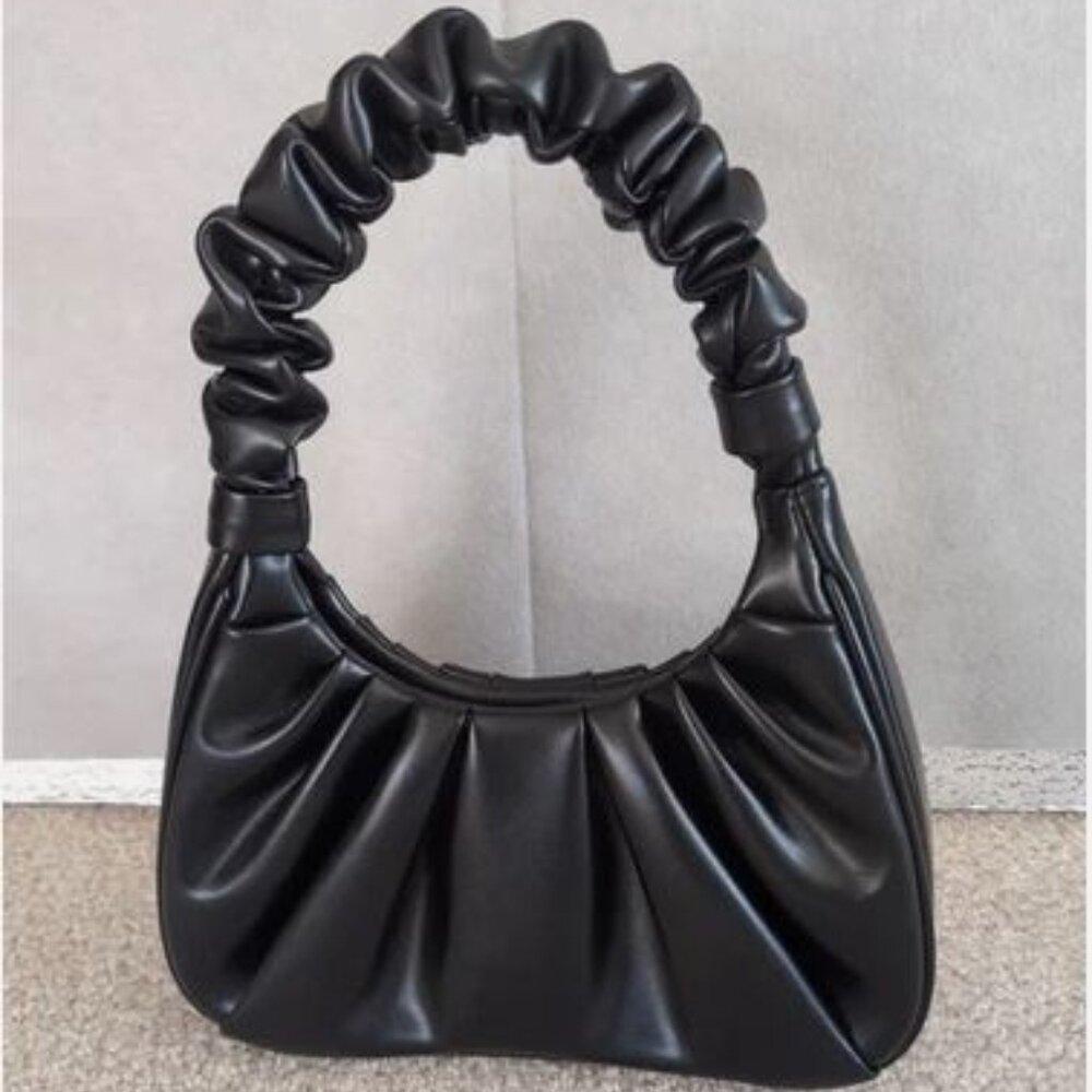 JW PEI GABBI RUCHED HOBO BAG MATTE BLACK VEGAN LEATHER BNWOT